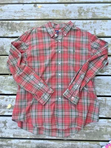 Ralph Lauren Herren Button Down Hemd 2XL XXL Langarm rot kariert, gebraucht, in einwandfreiem Zustand - Bild 1 von 9