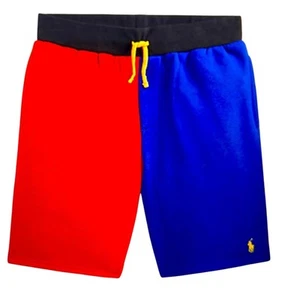 POLO Ralph Lauren Y2K Boys Size 6 Color Block Cotton Fleece Shorts with Logo EUC - Picture 1 of 12