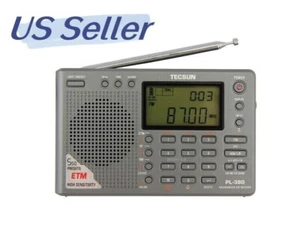 RARO! Grigio Tecsun PL380 DSP AM FM onde corte PLL radio PL-380 ricevitore banda mondiale - Foto 1 di 1
