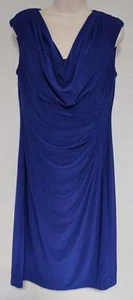 Vestido para mujer talla M Lauren Ralph Lauren liso azul real capucha cuello sin mangas Gat - Imagen 1 de 4