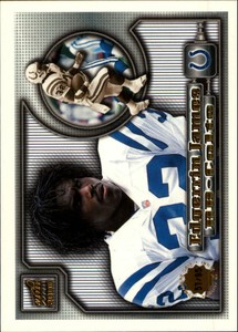 2000 Aurora Premiere Date Pinstripes Colts Football Card #58 Edgerrin James /85