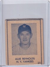 1948 R346 Blue Tint #21 Allie Reynolds New York Yankees