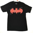 Batman Red Bat Logo T Shirt Men's Size Medium Black DC Comics Graphic Tee