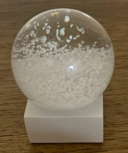 Snow Globe with White Base. White. Cool Snow Globes. Small And Simple. - Picture 1 of 6