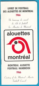 Montreal Allouettes 1966 Liga Canadiense de Fútbol Manual Guía de Medios - Imagen 1 de 1