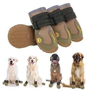 Anti-Slip Dog Shoes - 4PCS Khaki Size 5: 2.80"x2.44" (L*W) (Pack of 4) - Picture 1 of 8