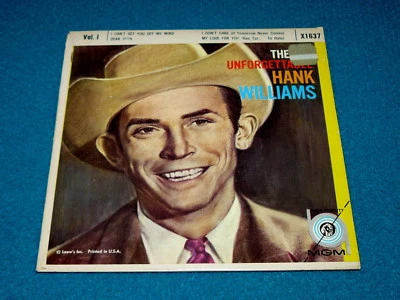 HANK WILLIAMS "The Unforgettable..." EP Vinyl : MGM X1637 @ 1959 Honky Tonk - Image 1 of 4