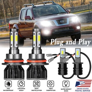 For Nissan Frontier 2001 2002 6000K LED Headlights + Fog Lights Bulbs combo 4pcs - Picture 1 of 12
