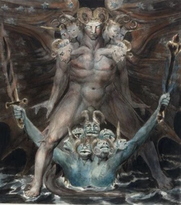 William Blake – The Great Red Dragon & Beast from the Sea – Visionary Art Print - Picture 1 of 2