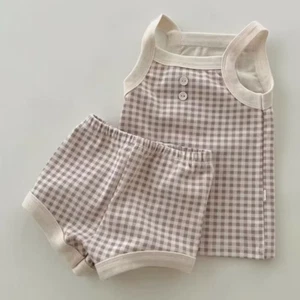 Children Clothing Set Summer TZ22083 Colorful Vest+Shorts Sweatsuit for Newborn - Picture 1 of 12