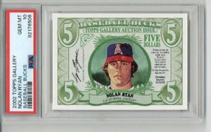 2002 TOPPS GALLERY BASEBALL BUCKS NOLAN RYAN CARD ANGELS PSA 10 LOW POP RARE - Picture 1 of 2