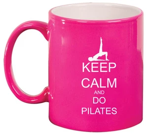 11oz Ceramic Coffee Tea Mug Glass Cup Keep Calm and Do Pilates - Picture 1 of 8