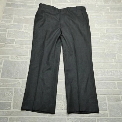 Jaymar Wool Dress Pants Mens 39 Charcoal Gray Flat Front Trouser Slacks - Imagem 1 de 4