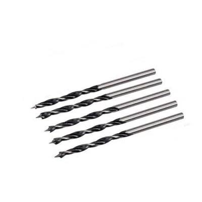 SILVERLINE 5 Stück Holzspiralbohrer 4 mm Bohrer Holzbohrer mit Zentrierspitze