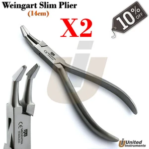 2 Stück Dental Slim Weingart Zange 14 cm Kieferorthopädische Zahnspange Entfernung Bogen Draht Biegen - Bild 1 von 2