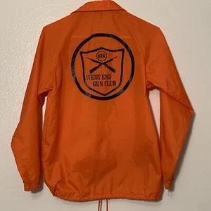 Vintage 1970s NRA West End Gun Club Orange Nylon Windbreaker Youth Large Patch - Picture 1 of 10