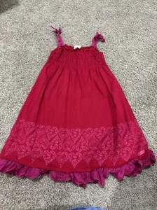 AMERICAN GIRL Pretty Party Smocked Red Dress for GIRLS Size 7 GUC - Picture 1 of 6