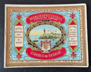 Antikes "REGALIA De PREFERENCIA" Castillo del Morro Habana äußeres Zigarrenkistenetikett - Bild 1 von 3