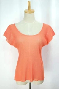 Top PLEATS PLEASE ISSEY MIYAKE manica corta rosa arancione taglia 3 - Foto 1 di 5