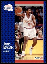 1991-92 FLEER JAMES EDWARDS LOS ANGELES CLIPPERS #296