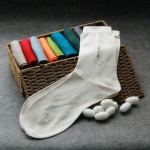 Men 1 Pair 60% Silk Ankle Socks Summer Breathable Formal Dress Cosy Soft Solid