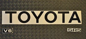NEW! REFLECTIVE BLACK 89-95 TOYOTA TRUCK TAILGATE LOGOS DECAL pickup - Picture 1 of 2