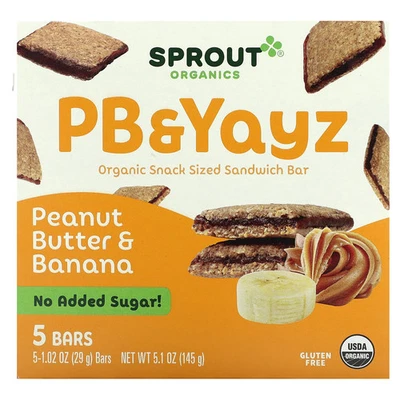 PB & Yayz, Organic Snack Sized Sandwich Bar, Peanut Butter & Banana, 5 Bars, - Image 1 of 3