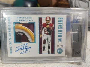 Bryce Love Auto Sapphire RC 2019 sombrero reliquia novato BGS 9/10 comandantes automáticos - Imagen 1 de 5