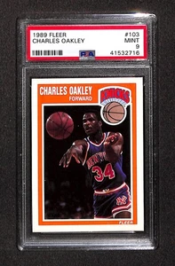 1989 Fleer #103 CHARLES OAKLEY PSA 9 Mint 41532716 - Picture 1 of 2