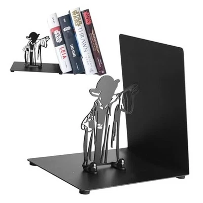 Sujetalibros de metal Yoda Force, sujetalibros de metal negro, patrón Yoda de doble cara, maestro Foto 1 de 4