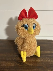 Fiesta Chicken Plush Mrs Frizzle Brown Curly Stuffed Animal Toy Red Bow 11” - Picture 1 of 3