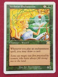 Magic The Gathering 6TH EDITION VERDURAN ENCHANTRESS green card MTG SIXTH - Picture 1 of 2