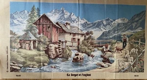 Seg De Paris Printed needlepoint tapestry 65x120 Cm canvas Only mountain house - Picture 1 of 6