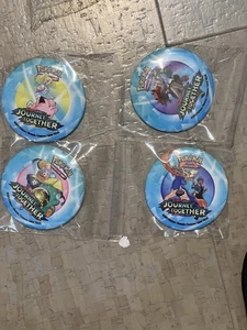 4x Pokemon Scarlet & Violet Journey Together Button Pin Prerelease Lillie N Iono - Picture 1 of 2