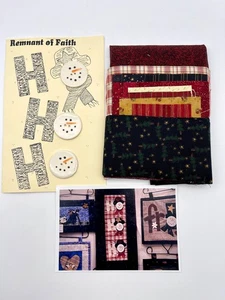 Remnant of Faith HO HO HO Snowman 6" x 15" Appliqué Kit - Fabric + Pattern - Picture 1 of 4
