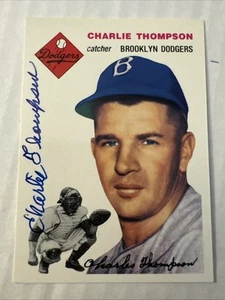 Charlie Thompson 1994 Topps Archives 1954 #209 AUTOGRAPHED Signed Card DODGERS - Picture 1 of 2
