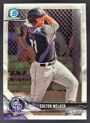 2018 Bowman Baseball Colton Welker Chrome Prospects #BCP39 Colorado Rockies - Image 1 of 4
