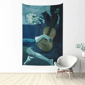 Tapestry Wall Hanging Art Home Decor, The Old Guitarist by Pablo Picasso 60"×40" - Picture 1 of 5