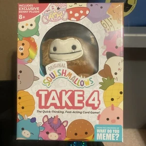 Squishmallows Take 4 Card Game With 4”Benny The Bigfoot Plush - Picture 1 of 5