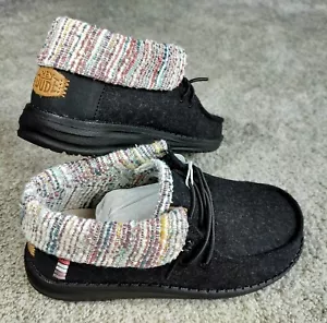 Hey Dude Wendy Youth Size 13 Girls TD13 Fold Baja Boot Kids Slip-On Shoes Black - Picture 1 of 7