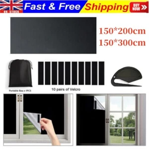 Portable Blackout Blind Window Stick On Kitchen Curtains DIY Thermal Insulated - Picture 1 of 22