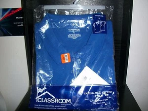 Girls Juniors Polo Classroom XLarge Short Sleeve interlock knit Royal Blue  - Picture 1 of 2