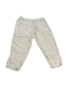 Pantalones Hei Hei Anthropologie de lino blancos con rayas azules talla MP - Imagen 1 de 11