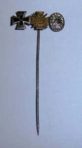 GERMAN - 3 Pl. Mini Medal Pin Badge. EK, Vets. Cross, & Silver Wound Badge. - Picture 1 of 3