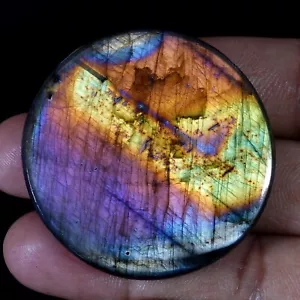 135.20 Cts Natural Purple False Labradorite Round Cabochon Gemstone 44X44X7MM - Picture 1 of 6