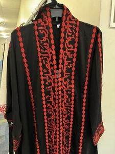 Embroidered Thobe Abaya Traditional Palestinian ARABIAN caftan Dress Red Size XL - Picture 1 of 4