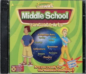 Galswin Middle School Language Arts Pc New XP 2 Cd Rom Set 1,000 Exercises - Picture 1 of 2