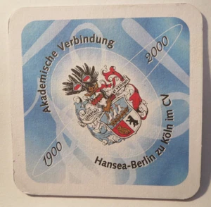 Köln - Akademische Verbindung AV Hansea Berlin 1900-2000 Bierdeckel / Studentika - Bild 1 von 1