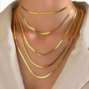 2mm/3mm Snake Chain Necklace Gold/Silver Neck Chains  woman