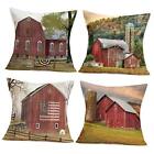 USA Red Farm House Decorative Pillows Cover Rustic Sign Country Red Farmhouse